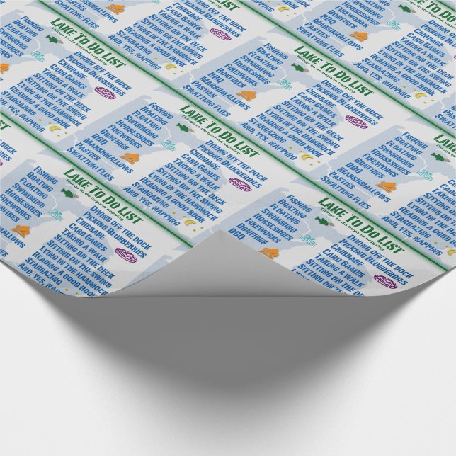 Up North Lake "To Do" List - Michigan & Wisconsin Wrapping Paper (Corner)