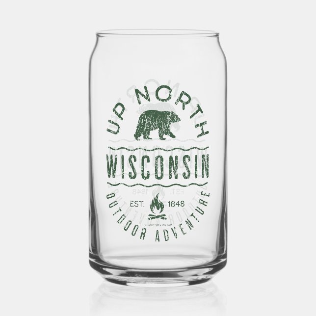 Up North Wisconsin Can Glass (Front)