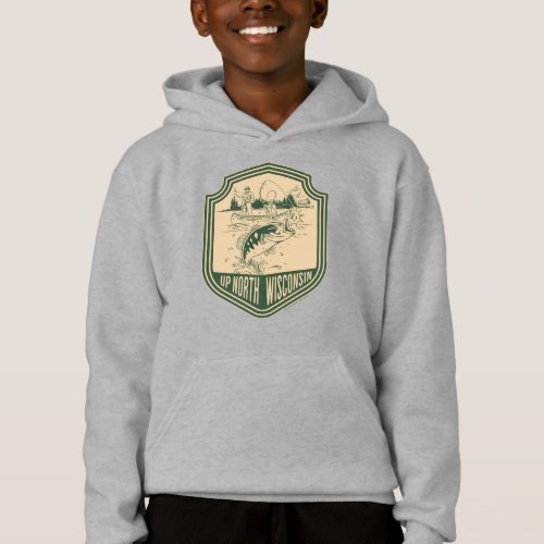 Up North Wisconsin Fishing Badge Hoodie