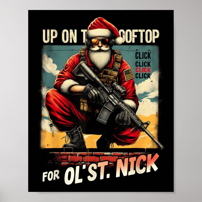 Up On The Rooftop Click Click Click Xmas Christmas Poster (Front)