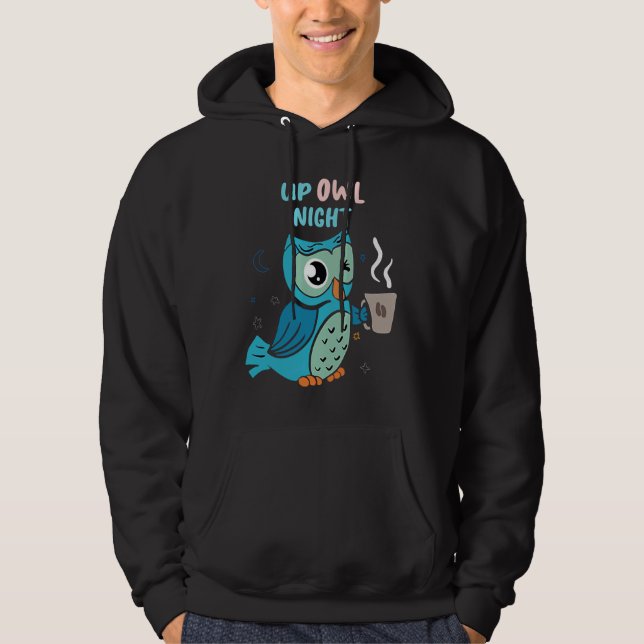 Up Owl Night Cute Top For Women & Girls Who Are Ni (Front)