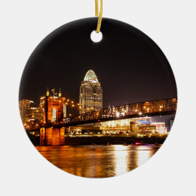 Up River Ceramic Ornament (Front)