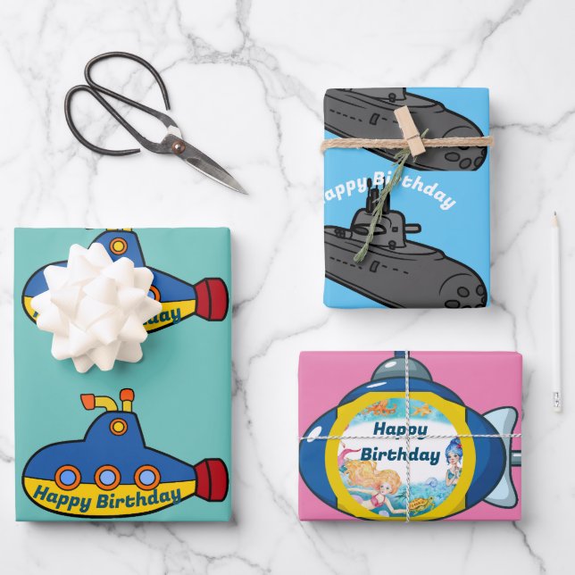 Up-Scope-Submarine Wrapping Paper Sheets (Front)