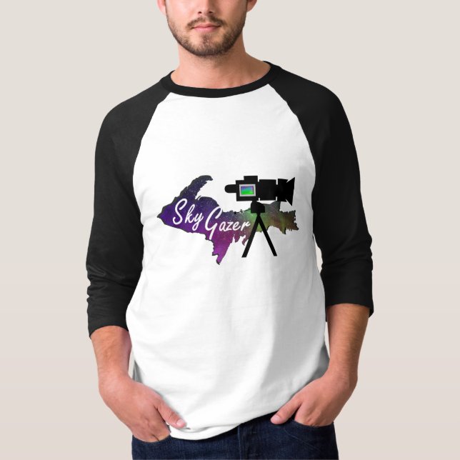 UP Sky Gazer Aurora Northern Lights Photographer T-Shirt (Front)