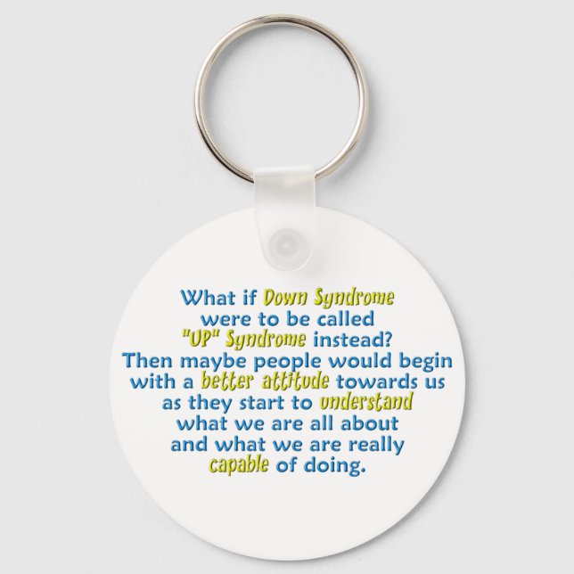 "UP" Syndrome Keychain (Front)