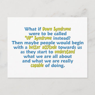 "UP" Syndrome Postcard