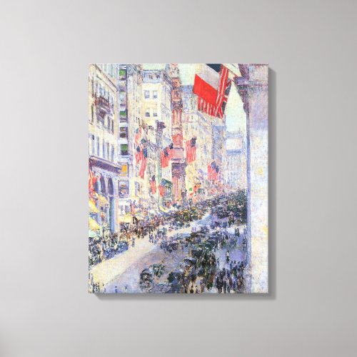 Up the Avenue from 34th Street May 1917 by Hassam Canvas Print