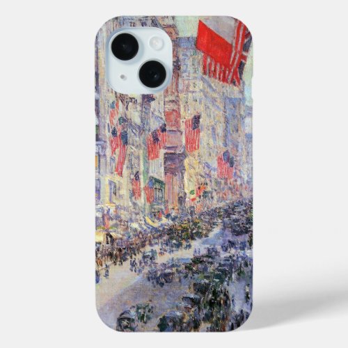 Up the Avenue from 34th Street May 1917 by Hassam iPhone 15 Case