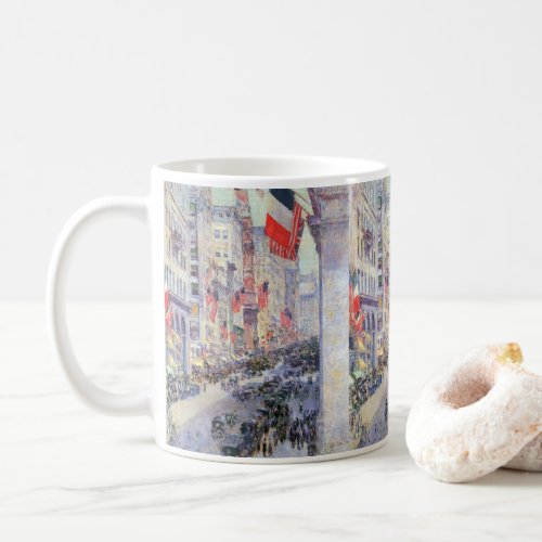 Up the Avenue from 34th Street May 1917 by Hassam Coffee Mug