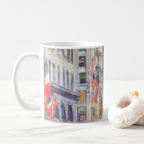 Up the Avenue from 34th Street May 1917 by Hassam Coffee Mug