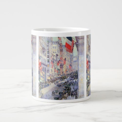 Up the Avenue from 34th Street May 1917 by Hassam Giant Coffee Mug
