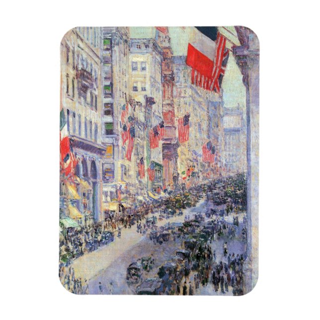 Up the Avenue from 34th Street, May 1917 by Hassam Magnet (Vertical)