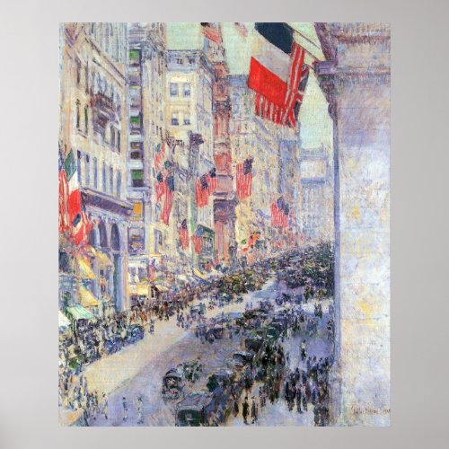 Up the Avenue from 34th Street May 1917 by Hassam Poster