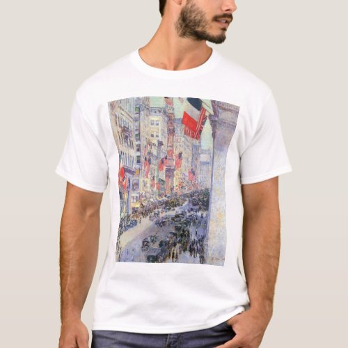 Up the Avenue from 34th Street May 1917 by Hassam T_Shirt