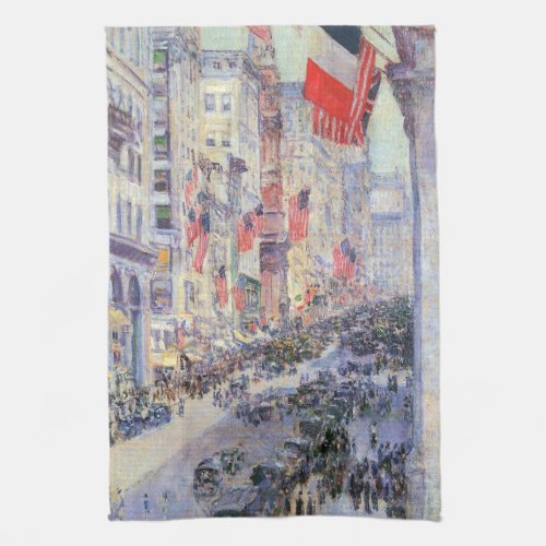 Up the Avenue from 34th Street May 1917 by Hassam Towel