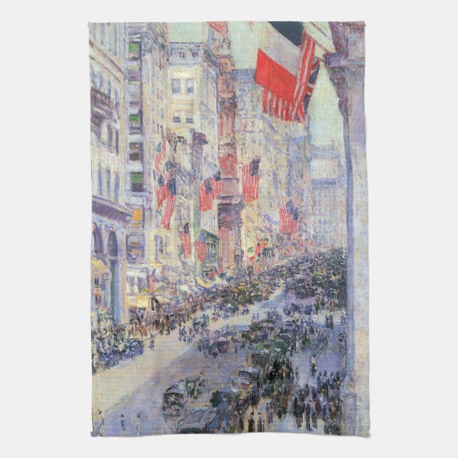 Up the Avenue from 34th Street, May 1917 by Hassam Towel (Vertical)