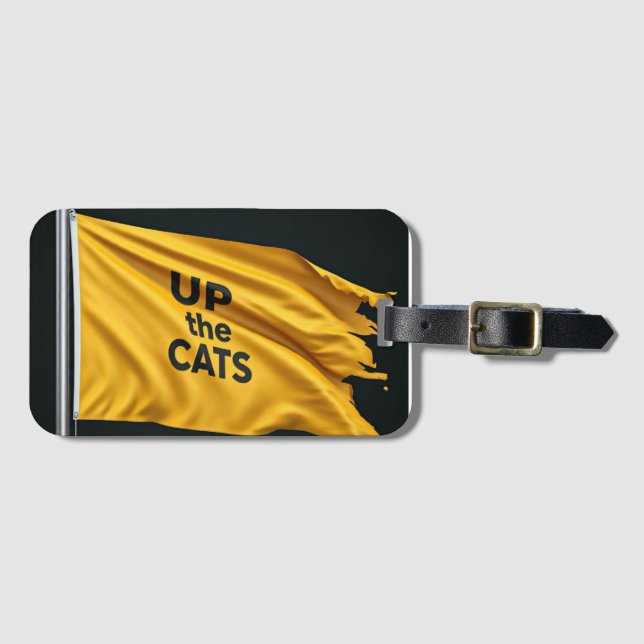 Up the Cats Luggage Tag (Front Horizontal)