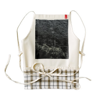Up the mountain using cable cars zazzle HEART apron