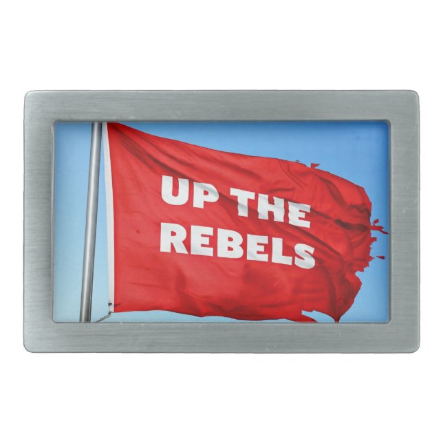 Up the Rebels themed Belt Buckle (Front)