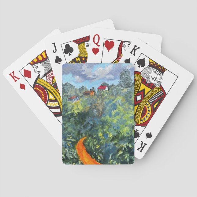 "Up the Road Again" Acrylic Artwork Poker Cards (Back)