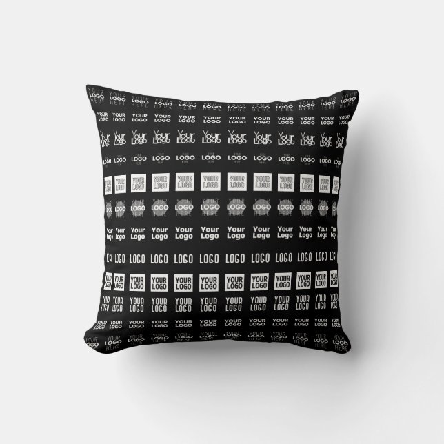 Up to 12 Different Logos or Uploaded Images Throw Pillow (Front)