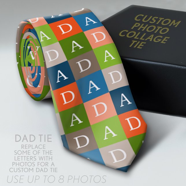 Up to 8 Photos or keep DAD Neck Tie (Custom Photo Tie)