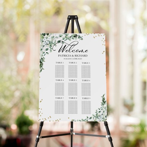 Up To 9 Tables Wedding Seating Chart Greenery Foam Board