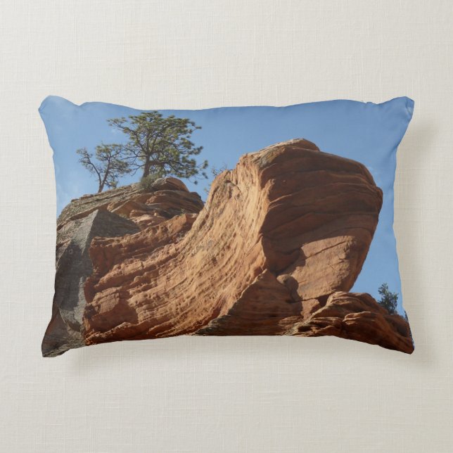 Up to Angels Landing in Zion National Park Accent Pillow (Front)