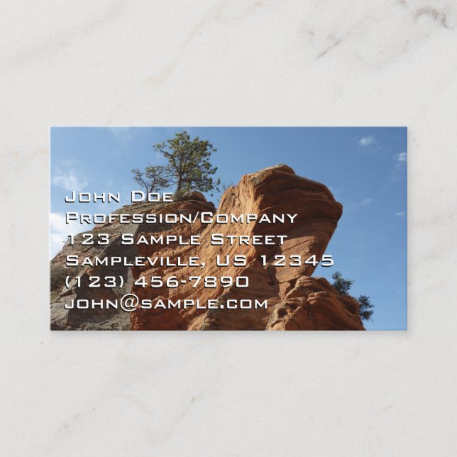 Up to Angels Landing in Zion National Park Business Card (Front)