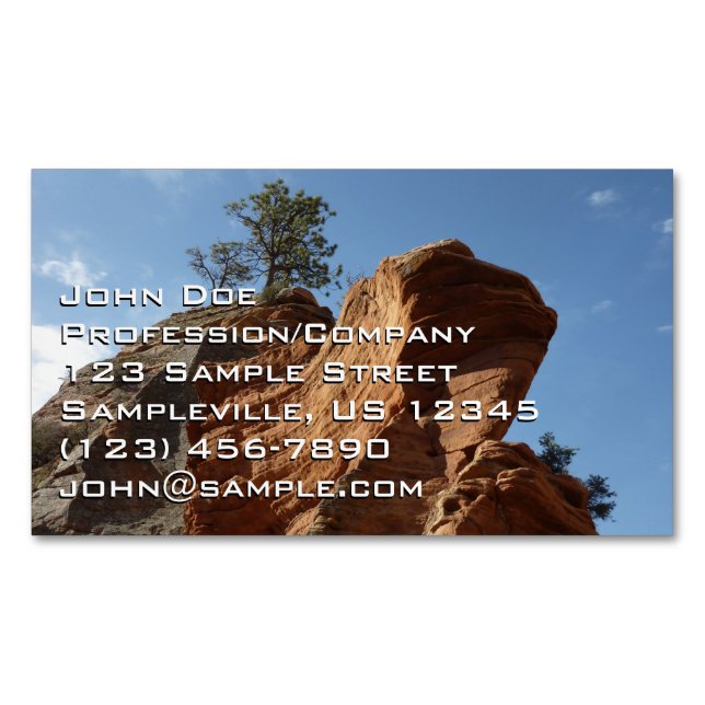 Up to Angels Landing in Zion National Park Business Card Magnet (Front)