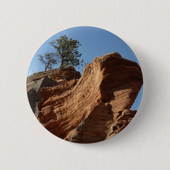 Up to Angels Landing in Zion National Park Button (Front)