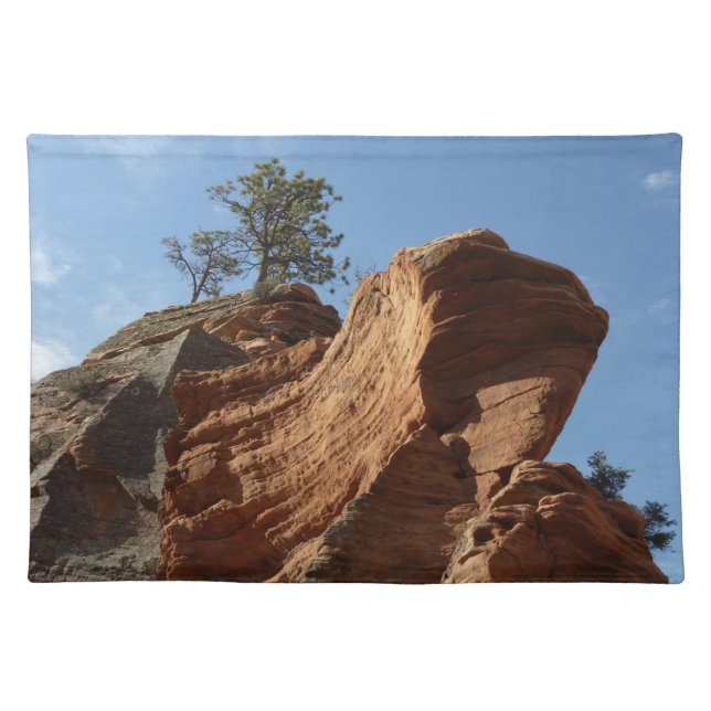 Up to Angels Landing in Zion National Park Cloth Placemat (Front)