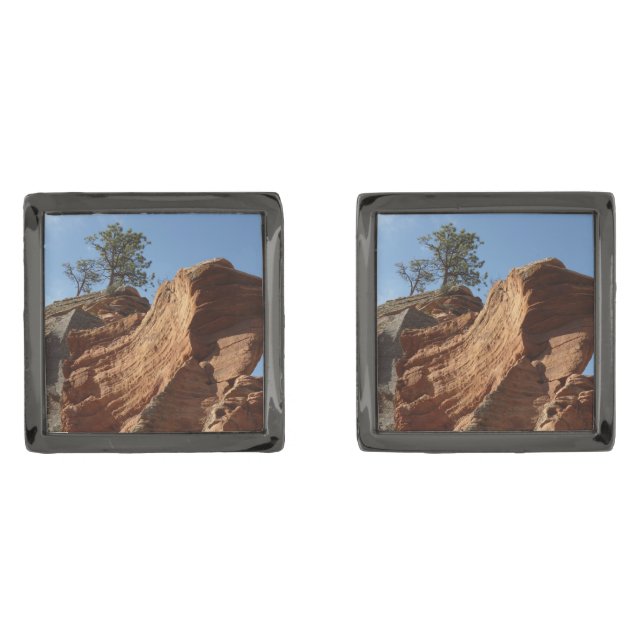 Up to Angels Landing in Zion National Park Cufflinks (Front)