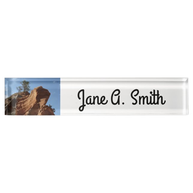 Up to Angels Landing in Zion National Park Desk Name Plate (Front)