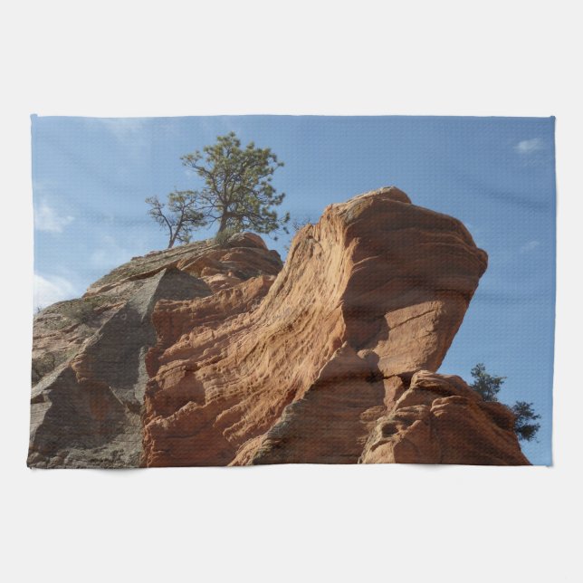 Up to Angels Landing in Zion National Park Kitchen Towel (Horizontal)