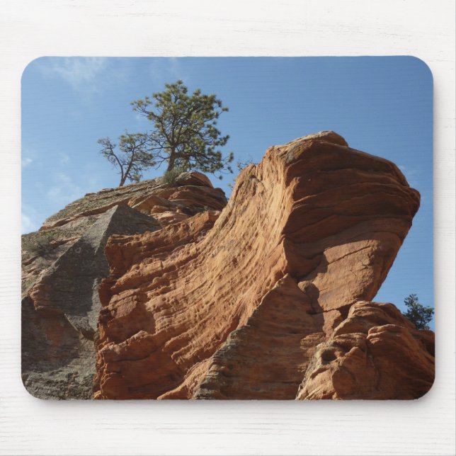 Up to Angels Landing in Zion National Park Mouse Pad (Front)
