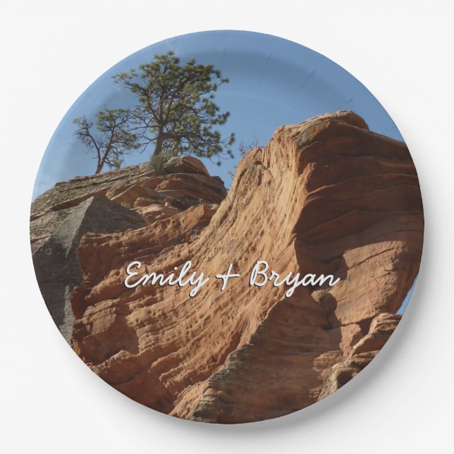 Up to Angels Landing in Zion National Park Paper Plates (Front)