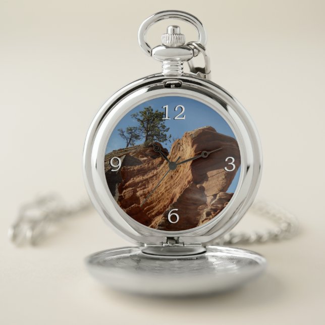 Up to Angels Landing in Zion National Park Pocket Watch (Inside)