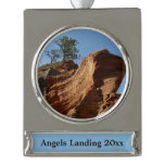 Up to Angels Landing in Zion National Park Silver Plated Banner Ornament