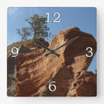 Up to Angels Landing in Zion National Park Square Wall Clock