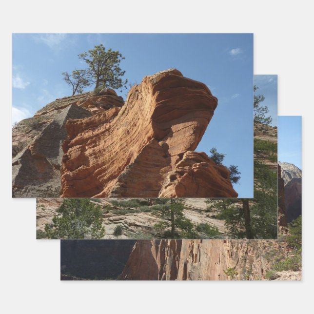 Up to Angels Landing in Zion National Park Wrapping Paper Sheets (Set)