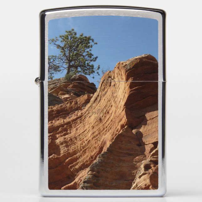 Up to Angels Landing in Zion National Park Zippo Lighter (Front)
