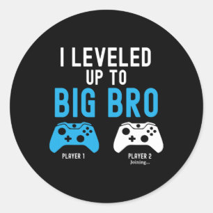 Up To Big Brother Design Video Game Player 1 Classic Round Sticker