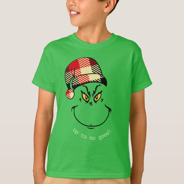 Up to No Good - Green Christmas Character T-Shirt (Front)