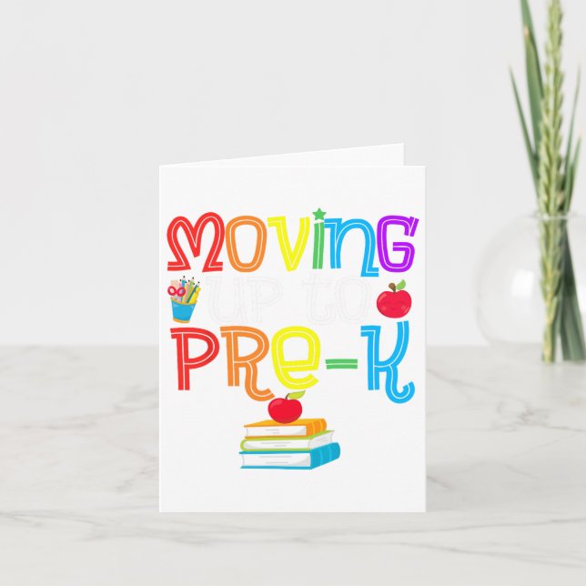 Up To Pre-k Teacher Student Kid Graduation  Card (Front)