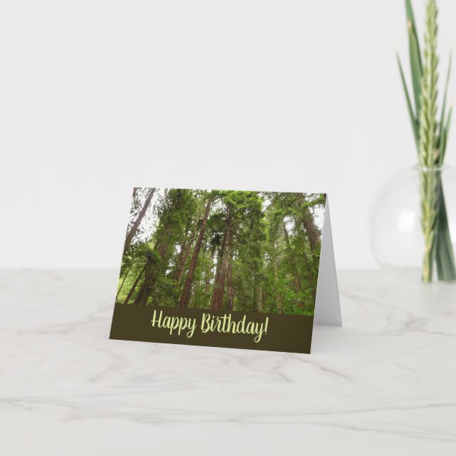 Up To Redwoods Happy Birthday Card (Front)