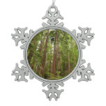 Up to Redwoods I at Muir Woods National Monument Snowflake Pewter Christmas Ornament