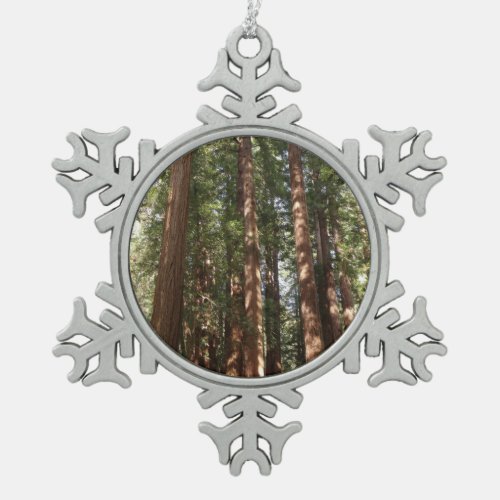 Up to Redwoods II at Muir Woods National Monument Snowflake Pewter Christmas Ornament