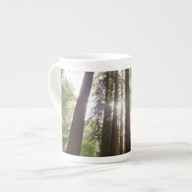 Up to Redwoods in the Morning Bone China Mug (Front Left)