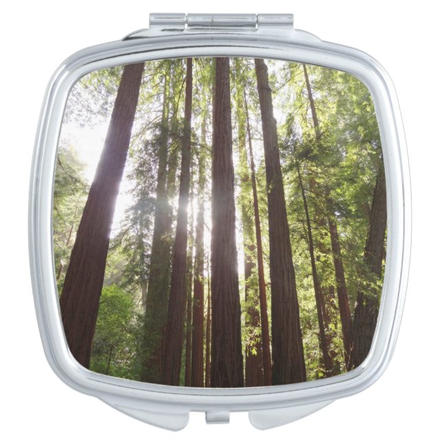 Up to Redwoods in the Morning Compact Mirror (Front)